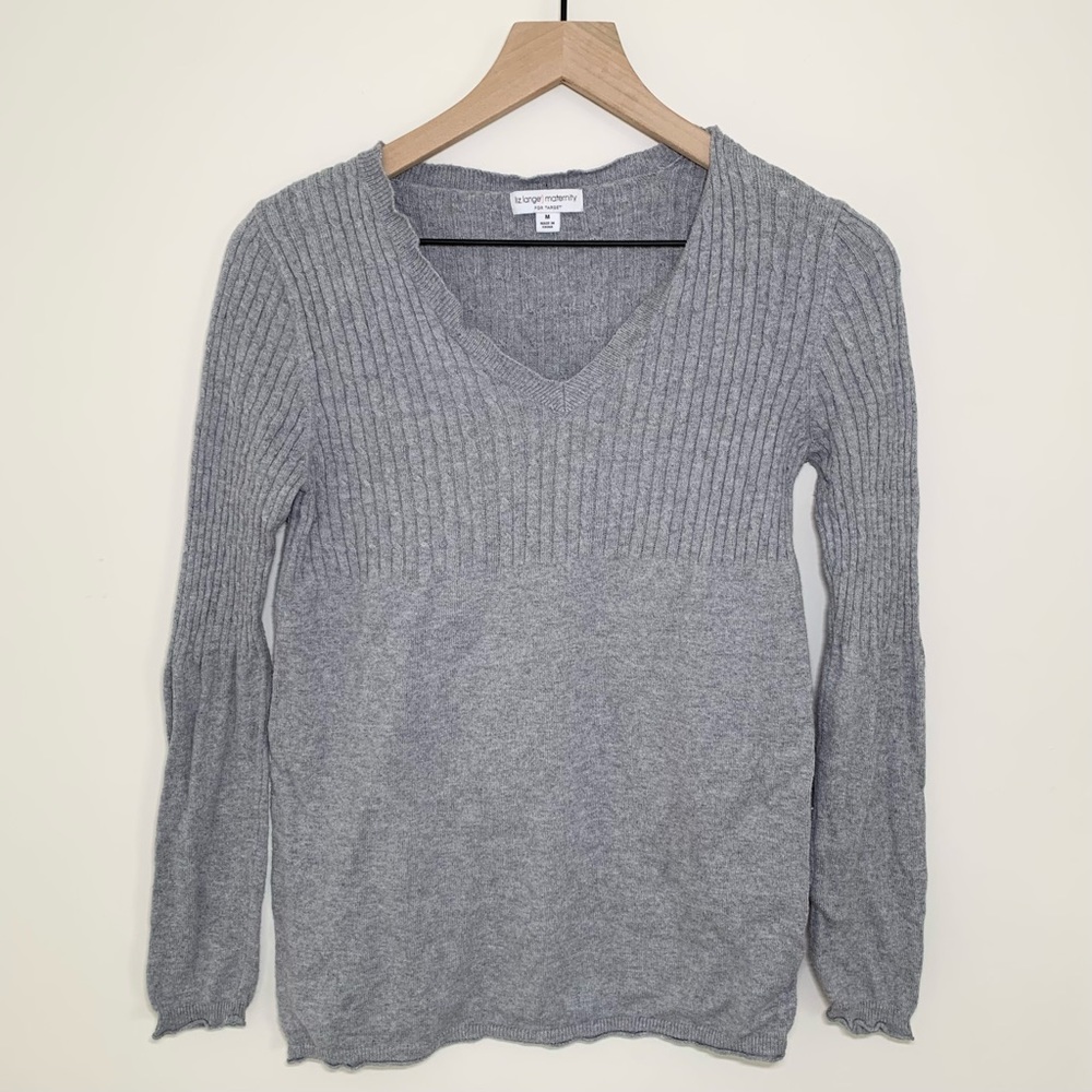 Liz Lange Grey Maternity Sweater, M